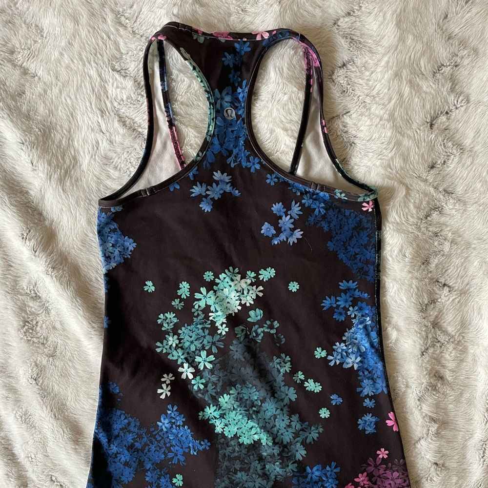 Lululemon Racerback Workout Tank Top Floral Shirt Flowers Cool small s - Picture 2 of 5